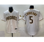 Men's San Diego Padres #5 Ramón Laureano White Cool Base Stitched Baseball Jersey