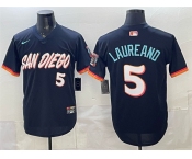 Men's San Diego Padres #5 Ramon Laureano Obsidian 2026 City Connect Stadium Stitched Baseball Jersey