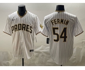 Men's San Diego Padres #54 Freddy Fermin White Cool Base Stitched Baseball Jersey