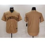 Men's San Diego Padres Blank Tan Cool Base Stitched Jersey