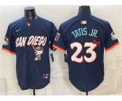 Men's San Diego Padres X Hello Kitty #23 Fernando Tatis Jr. Obsidian 2026 City Connect Stadium Stitched Baseball Jersey