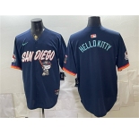 Men's San Diego Padres X Hello Kitty Obsidian 2026 City Connect Stadium Stitched Baseball Jersey