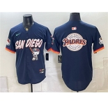 Men's San Diego Padres X Hello Kitty Team Big Logo Obsidian 2026 City Connect Stadium Stitched Baseball Jersey