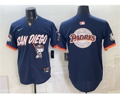 Men's San Diego Padres X Hello Kitty Team Big Logo Obsidian 2026 City Connect Stadium Stitched Baseball Jersey