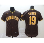 Nike Men's San Diego Padres #19 Tony Gwynn Brown Alternate Flex Base Authentic Collection Baseball Jersey