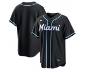 Men's Miami Marlins Blank 2026 Black Out Stitched Baseball Jersey