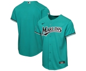 Men's Miami Marlins Blank Teal Alternate Stadium Stitched Baseball Jersey