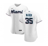Men's Nike Miami Marlins #35 Richard Bleier White Home 2020 Authentic Player Baseball Jersey