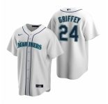 Men's Nike Seattle Mariners #24 Ken Griffey Jr. White Home Stitched Baseball Jersey