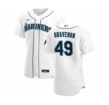 Men's Nike Seattle Mariners #49 Kendall Graveman White Home 2020 Authentic Player Baseball Jersey