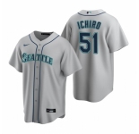 Men's Nike Seattle Mariners #51 Ichiro Suzuki Gray Road Stitched Baseball Jersey