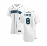 Men's Nike Seattle Mariners #8 Jake Fraley White Home 2020 Authentic Player Baseball Jersey