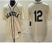 Men's Seattle Mariners #12 Josh Naylor Cream Alternate Stitched Jersey