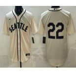Men's Seattle Mariners #22 Bryan Woo Cream Alternate Stitched Jersey