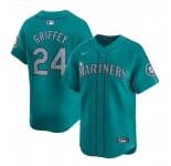 Men's Seattle Mariners #24 Ken Griffey Jr. Aqua Alternate Limited Stitched jersey