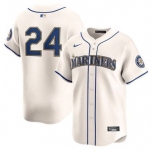 Men's Seattle Mariners #24 Ken Griffey Jr. Cream Cool Base Jersey