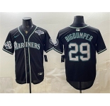 Men's Seattle Mariners #29 Big Dumper 50th Anniversary Black Out Style Vapor Premier Limited Stitched Baseball Jersey