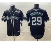 Men's Seattle Mariners #29 Big Dumper 50th Anniversary Black Out Style Vapor Premier Limited Stitched Baseball Jersey