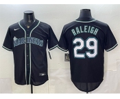 Men's Seattle Mariners #29 Cal Raleigh 2026 Fashion Replica Black Out Stitched Baseball Jersey