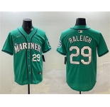Men's Seattle Mariners #29 Cal Raleigh Aqua Limited Stitched jersey