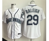 Men's Seattle Mariners #29 Cal Raleigh White Cool Base Stitched Baseball Jersey