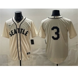 Men's Seattle Mariners #3 J.P. Crawford Cream Alternate Stitched Baseball Jersey
