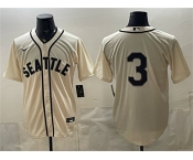 Men's Seattle Mariners #3 J.P. Crawford Cream Alternate Stitched Baseball Jersey