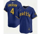 Men's Seattle Mariners #4 Colt Emerson Royal 2025 Cool Base Stitched jersey