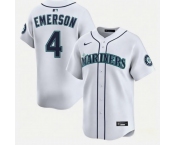 Men's Seattle Mariners #4 Colt Emerson White Cool Base Stitched Baseball Jersey