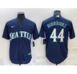Men's Seattle Mariners #44 Julio Rodriguez Navy Blue Stitched MLB Cool Base Nike Jersey