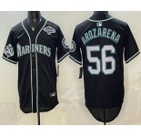 Men's Seattle Mariners #56 Randy Arozarena 50th Black Out Style Vapor Premier Limited Jersey
