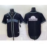 Men's Seattle Mariners Team Big Logo 2026 Fashion Replica Black Out Stitched Baseball Jersey