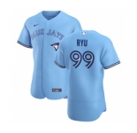 Men's Nike Toronto Blue Jays #99 Hyun Jin Ryu Light Blue Alternate 2020 Authentic Player Baseball Jersey