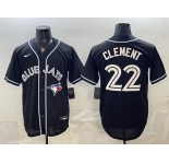 Men's Toronto Blue Jays #22 Ernie Clement 2026 Fashion Replica Black Out Stitched Baseball Jersey