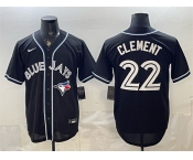 Men's Toronto Blue Jays #22 Ernie Clement 2026 Fashion Replica Black Out Stitched Baseball Jersey