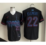 Men's Toronto Blue Jays #22 Ernie Clement Navy 2024 City Connect Limited Stitched Baseball Jersey