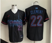 Men's Toronto Blue Jays #22 Ernie Clement Navy 2024 City Connect Limited Stitched Baseball Jersey
