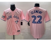 Men's Toronto Blue Jays #22 Ernie Clement Pink 50 Seasons Patch Stitched Baseball Jersey