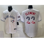 Men's Toronto Blue Jays #22 Ernie Clement White 2026 USA 250 Fourth of July Stitched Baseball Jersey