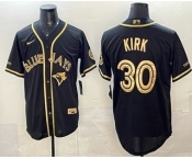 Men's Toronto Blue Jays #30 Alejandro Kirk Black Gold Limited Stitched Jersey