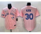 Men's Toronto Blue Jays #30 Alejandro Kirk Pink 50 Seasons Patch Stitched Baseball Jersey