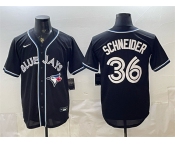 Men's Toronto Blue Jays #36 Davis Schneider 2026 Fashion Replica Black Out Stitched Baseball Jersey