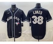 Men's Toronto Blue Jays #38 Nathan Lukes 2026 Fashion Replica Black Out Stitched Baseball Jersey