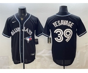 Men's Toronto Blue Jays #39 Trey Yesavage 2026 Fashion Replica Black Out Stitched Baseball Jersey