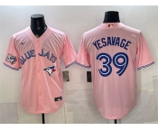 Men's Toronto Blue Jays #39 Trey Yesavage Pink 50 Seasons Patch Stitched Baseball Jersey