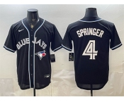 Men's Toronto Blue Jays #4 George Springer 2026 Fashion Replica Black Out Stitched Baseball Jersey