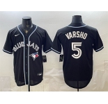Men's Toronto Blue Jays #5 Daulton Varsho 2026 Fashion Replica Black Out Stitched Baseball Jersey
