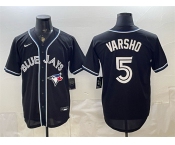 Men's Toronto Blue Jays #5 Daulton Varsho 2026 Fashion Replica Black Out Stitched Baseball Jersey