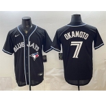Men's Toronto Blue Jays #7 Kazuma Okamoto 2026 Fashion Replica Black Out Stitched Baseball Jersey