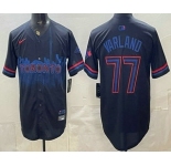 Men's Toronto Blue Jays #77 Louis Varland Black City Limited Jersey